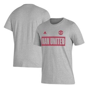 NEW Manchester United Adidas Gray Block Short Sleeve Shirt Men's Size Large NWOT